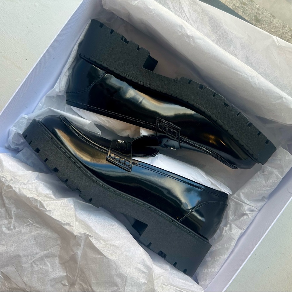 NEW Larroude Black Chunky Suki Loafers